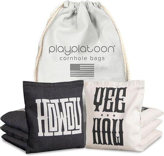 Professional Cornhole Bags - Set of 8 Regulation All Weather Double Sided - Sticky Side/Slick Side Bean Bags for Pro Corn Hole Game