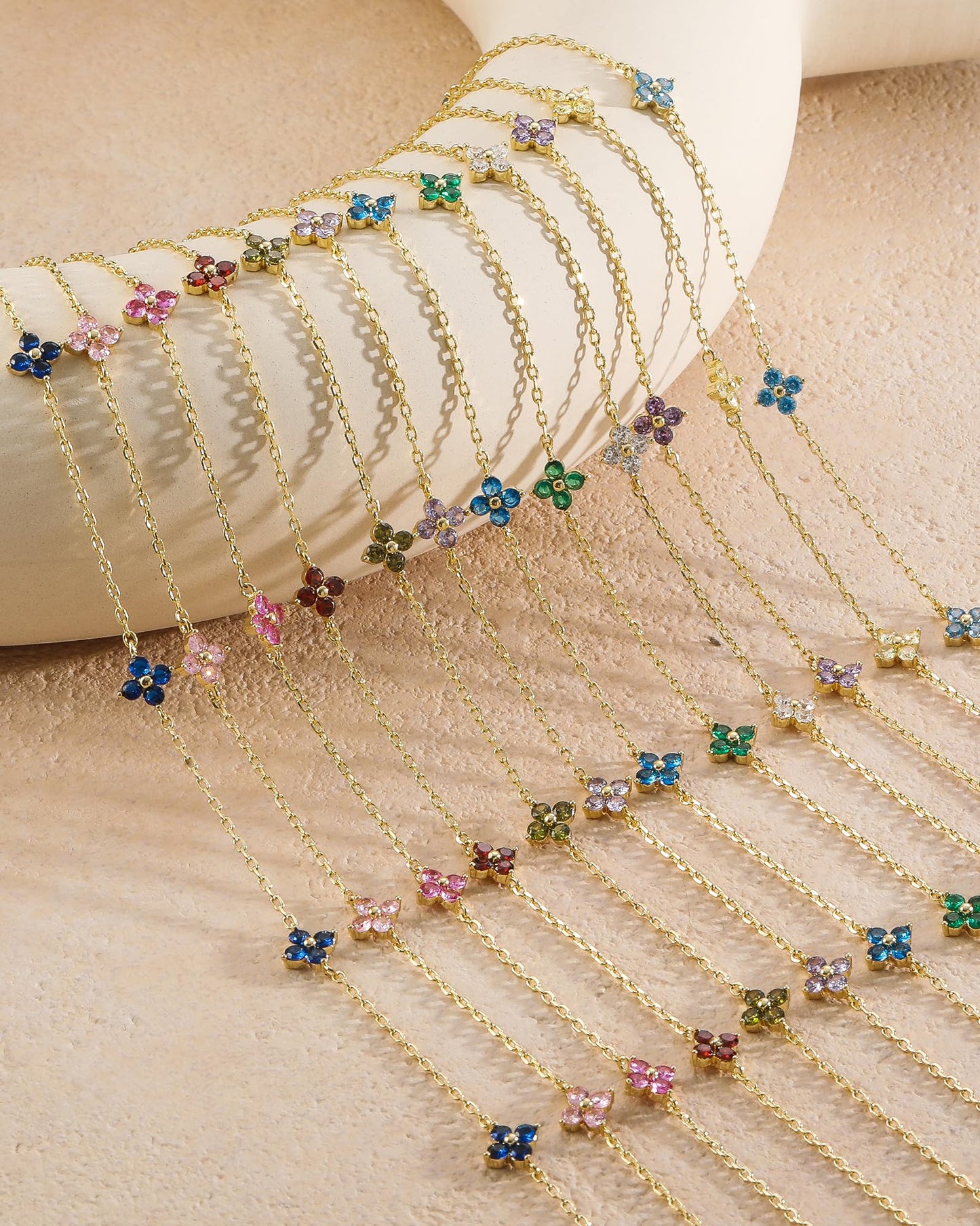 ZHESHY Birthstone Gold Necklace for Women Dainty Non Tarnish 14K Gold Plated Diamond Choker Necklaces Clover Cubic Zirconia Necklace Birthday Valentine's Day Gifts Womens Prom Gold Jewelry