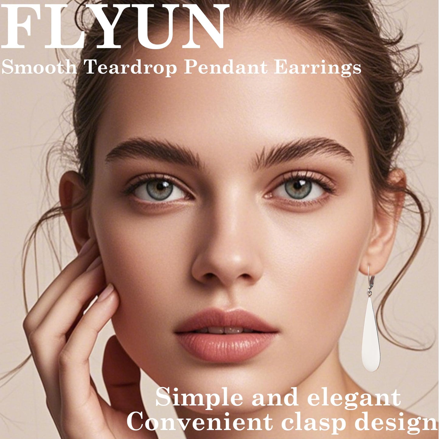 FLYUN 18k Gold Plated Long Teardrop Dangle Earrings For Women Trendy-Hypoallergenic Lightweight Leverback Dangle Earrings For Jewelry Gift(S&G)