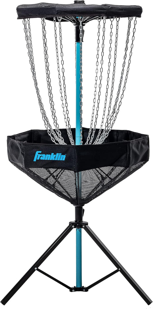 Franklin Sports Disc Golf Baskets - Portable Disc Golf Target with Chains Included - Disc Golf Basket Stand Equipment for Hole + Course Creation