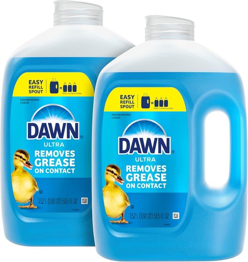 Dawn Ultra Dish Soap Refill Jug - Powerful Grease-Fighting Liquid Detergent, 51.5oz (Pack of 2)