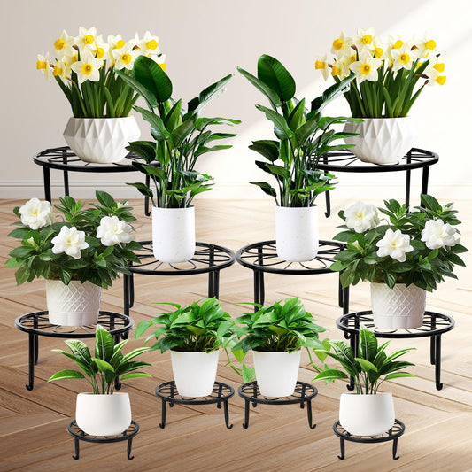 ESRICH 10 Pack Plant Stand, Metal Plant Stands for Outdoor Indoor Plants, Heavy Duty Plant Stands for Multiple Plant, Anti-Rust Iron Plant Pot Shelffor Planter, Potted Plant Holder for Garden Home