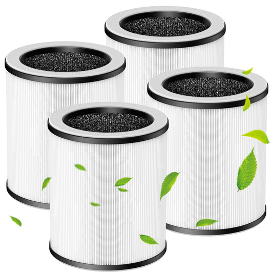P60 Replacement Filters for YARIKI/TPLMB P60 Air Purifier, for Vhoiu KJ50 Air Purifier, 3 Layer Filtration with Nylon Pre-Filter, HEPA Filter & Carbon Filter, 4 Pack