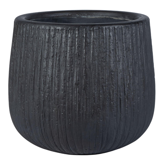 SAFAVIEH Outdoor - Francia Black Concrete Ficonstone Planter Pot with Drainage Hole, Frost Resistant Garden Planter for Patio, Deck, Indoor Outdoor Use, 15.7" W x 15.7" D x 14" H (PAT1523A)