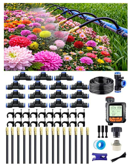 Drip Irrigation System,Automatic Garden Watering System, 360 Adjustable Mist Sprayer Nozzle, High Volume Water Flow Rotating Sprinkler Head for Garden,Patio,Potted Plants, Fine Misting to Jet Spray
