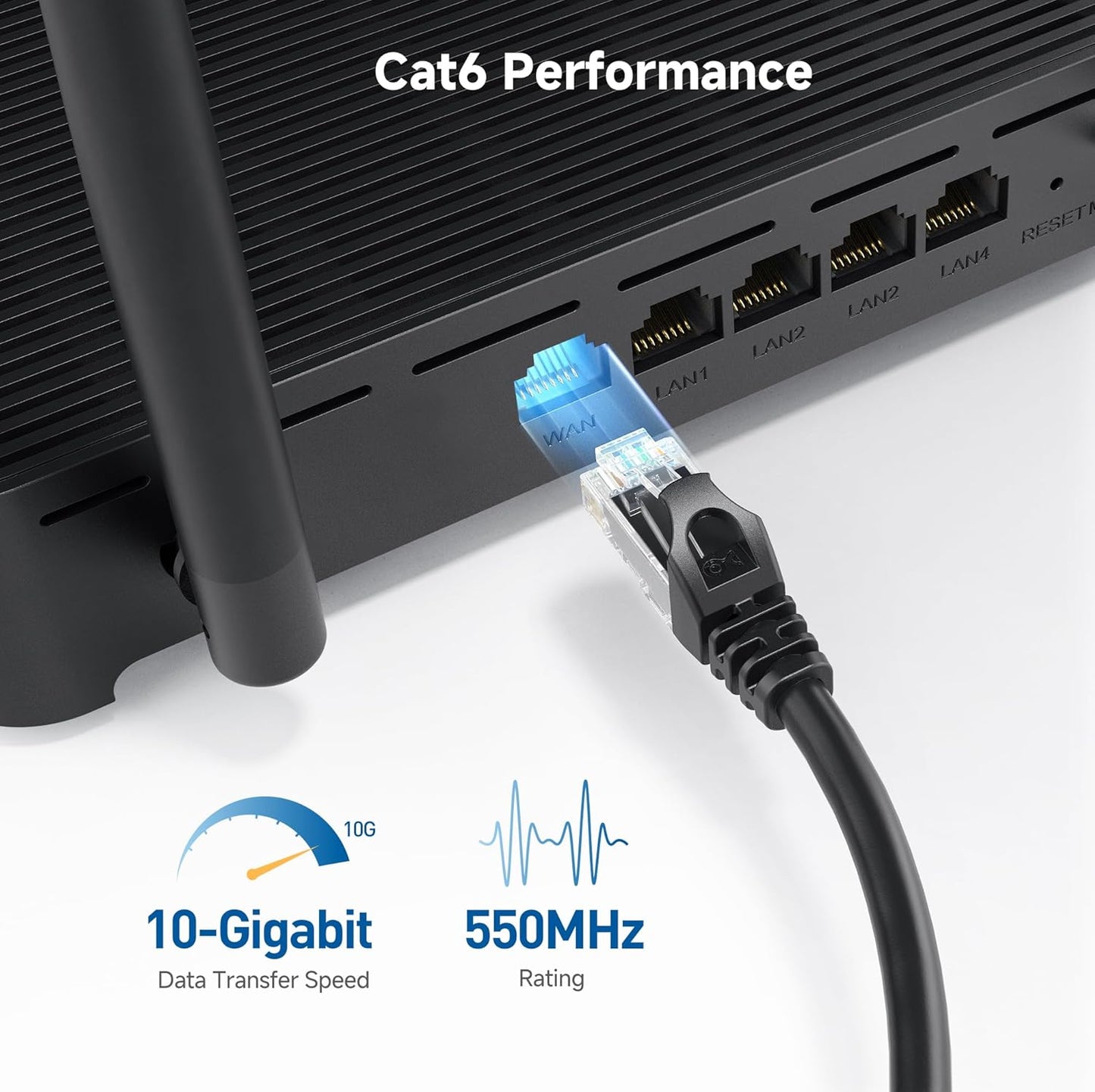 10Gbps 6 60ft, 6 Cat6 Cable Matters Snagless Cat Ethernet Cable - Cat Cable, Cord, Ethernet Cord, Black