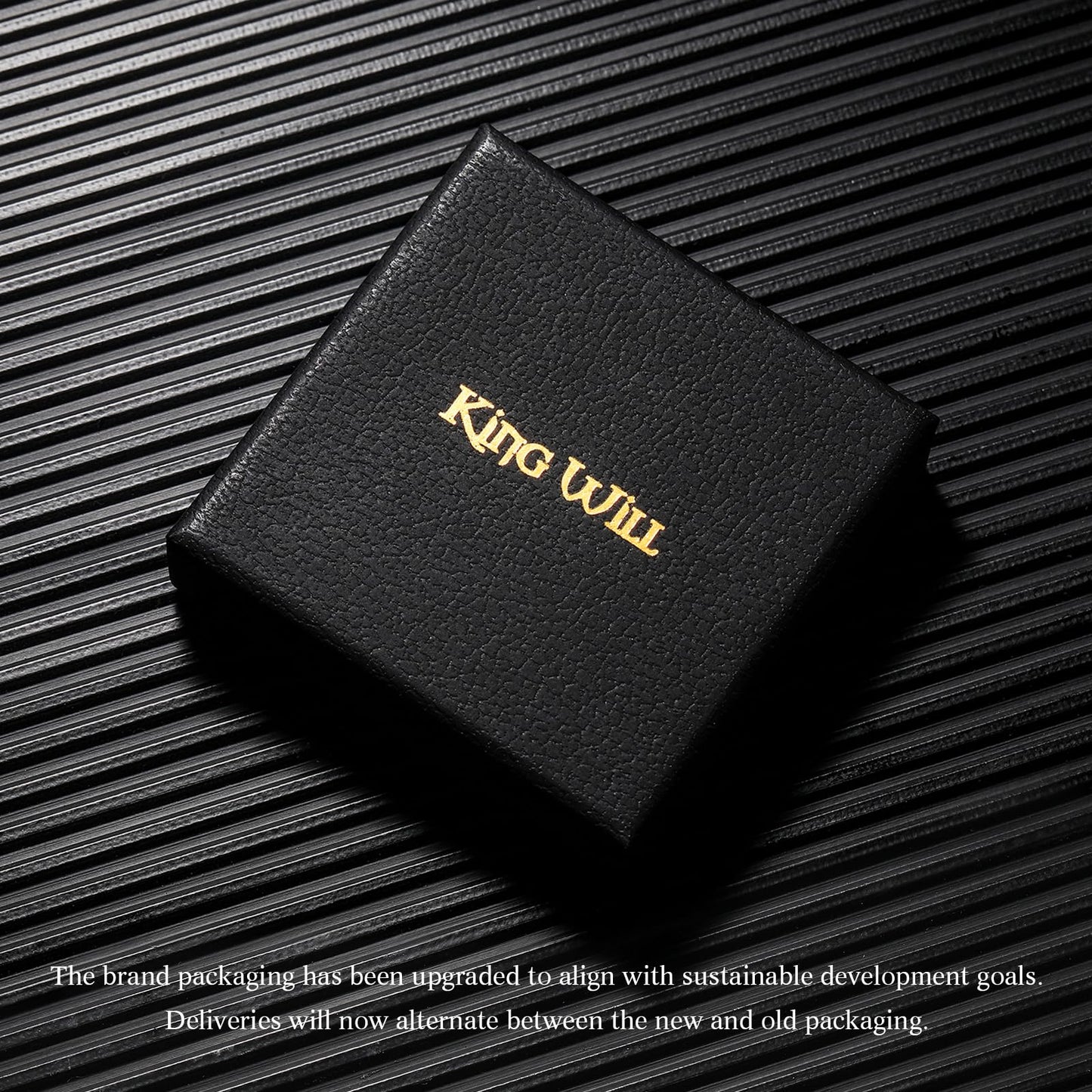 King Will Black Line Groove Mens Women 8mm Spinner Rings Stainless Steel Anxiety Fidget Ring for Women Men Polish Groove Wedding Band Fidget Ring Matte Brushed Comfort Fit 12