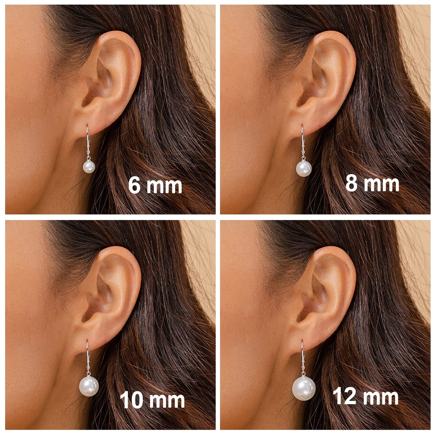 PAVOI 14K Yellow Gold Plated Freshwater Cultured Pearl Earrings Leverback Dangle Studs - Handpicked AAA Quality - 10mm
