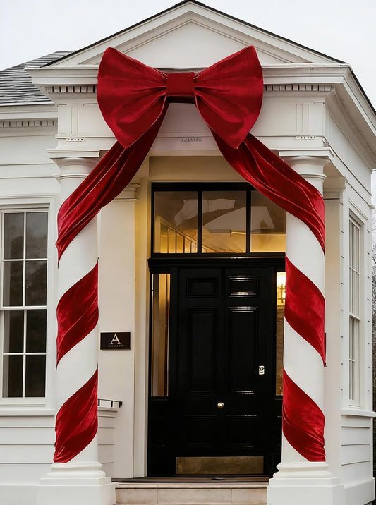 UQJE Giant 3D Velvet Ribbon Bows - Red Big Bow Valentine's Day Decorations | Tree Topper Decor 32 x 250