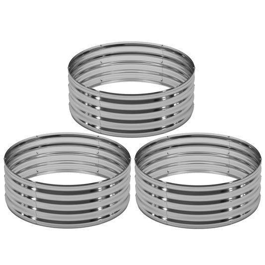 DIIYIV 3Pack 3x3x1ft Galvanized Raised Garden Bed, Planter Raised Garden Beds Outdoor, Round Clearance Raised Garden Beds for Gardening Vegetables