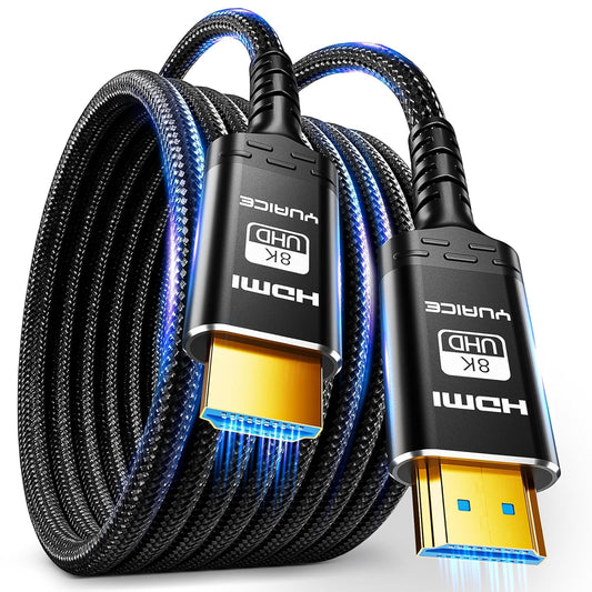 Yuaice 10K 8K 2.1 16FT 48Gbps (1.5FT-25FT) 4K@120Hz, 8K@60Hz, 2.2/2. Long HDMI Cable - Ultra HD Cable High-Speed Lead