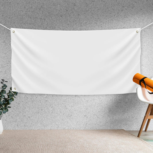 Blank DIY Banners Polyester Oxford Cloth White Banner with Hanging Rope for Wall Signs Writing DIY Painting Indoor Outdoor Office Camping Yard Birthday Party Decorations Supplies (6x3ft)