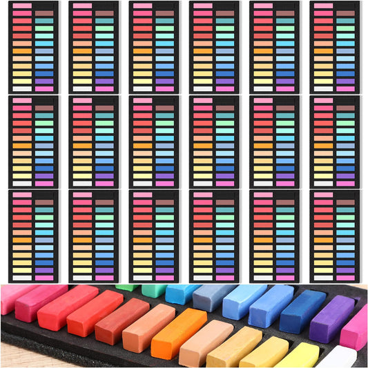 Watersay 432 Pcs Soft Chalk Pastels Set of 24 Colors Bulk 1.18 Inches Square Dry Artist Chalk Pastel Sticks for Office Art Drawing Painting Professional Art Supplies Kit