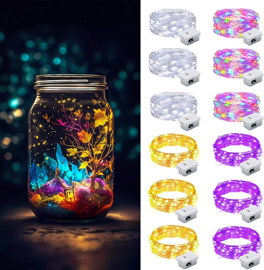ZGWJ Fairy Lights - 12 Pack Battery Operated Twinkle String Lights | 20 LED, 7FT, Waterproof for Indoor & Outdoor Decor