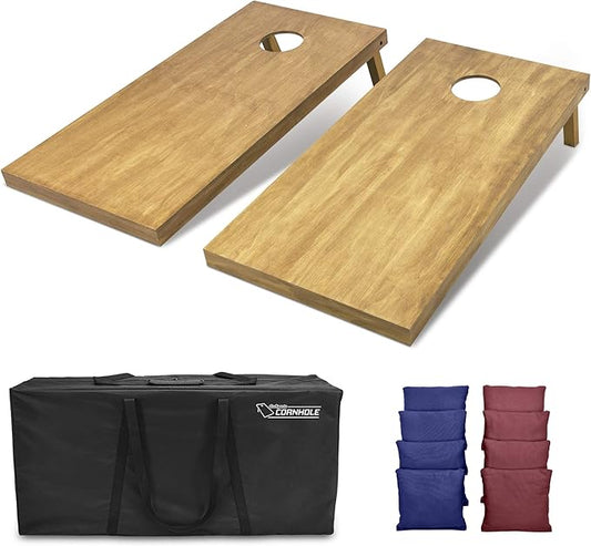 GoSports 4 ft x 2 ft Regulation Size Wooden Cornhole Boards Set - Includes Carrying Case - Full Regulation Size Bean Bag Toss Boards