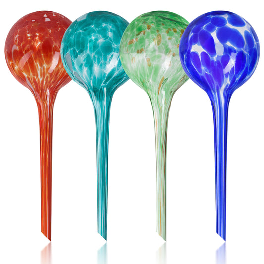 Mission Gallery Plant Watering Globes Set of 4 - Large Self Watering Globes for Indoor & Outdoor Plants - Multicolored, Automatic, Glass Watering Bulbs for Daily Use, Plant Watering Devices