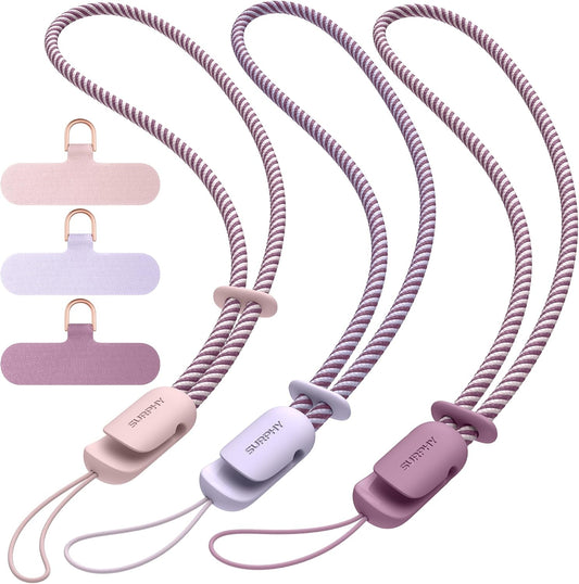 3 Pack 2-Color SURPHY Phone Wrist Strap with CellPhone Tether Tab, Cellphone Lanyard, Phone Strap with Braided, Wrist