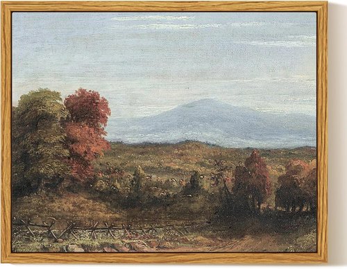 InSimSea Framed Canvas Wall Art - Vintage Fall Landscape Painting | Rustic Nature Decor, 10x8 in