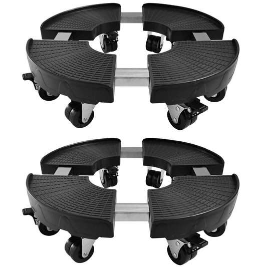 CASIMR Plant Stand with Wheels, Heavy Duty Plant Caddy with 8 Twin Casters, 2 Pack Adjustable 15-20 Inch Indoor Outdoor Large Rolling Plant Stand Planter Cart Dolly for FlowerPot, 600lbs Capacity