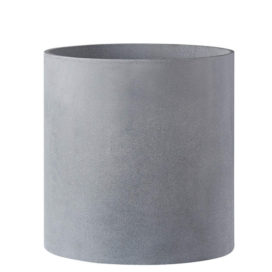 FaithLand 10 Inch Fiberstone Planter - Lightweight Modern Cylinder Plant Pot with Drainage Hole & Plug, Authentic Concrete Look, Gray