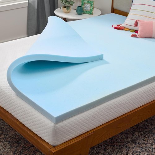 Linenspa Memory Foam Mattress Topper | Twin Size - 2 Inch Gel-Infused Foam - Cooling & Pressure Relief