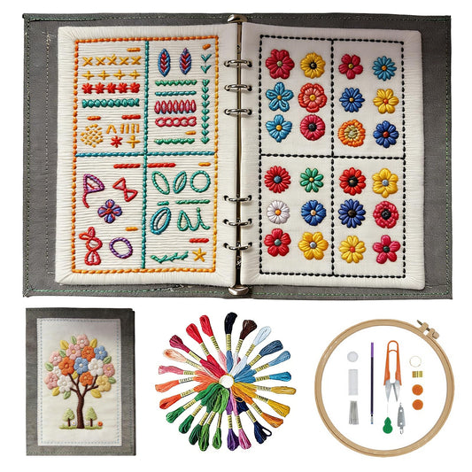 2026 New Embroidery Book Kit Embroidery Book Including a Complete Toolkit and Instructional Tutorial Embroidery Kit for Beginners and DIY Craft Lovers (1 Piece Set)