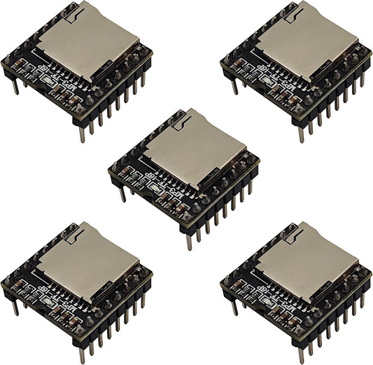 Yuuhseel 5PCS 16P MP3 Support TF Card Mini Player Module Audio Voice Music Module Compatible with DFPlayer Code