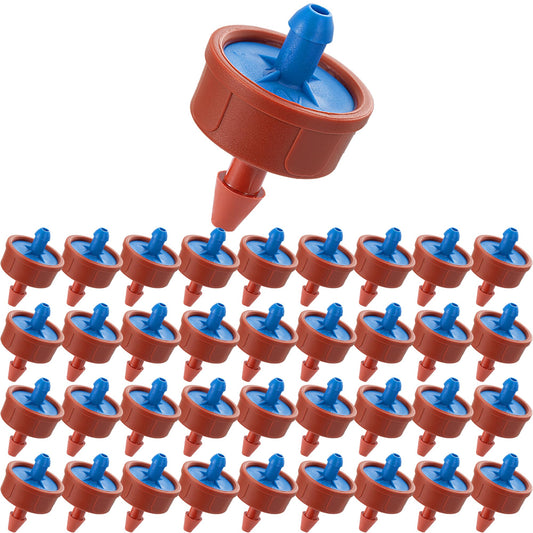 200Pcs 0.5 GPH Pressure Compensating Irrigation Spot Drippers,Constant Flow Barb Outlet Watering Dripper Emitters Heads Parts for 1/4 Inch Watering Tubing Line for Garden Pots Plant Irrigation Systems