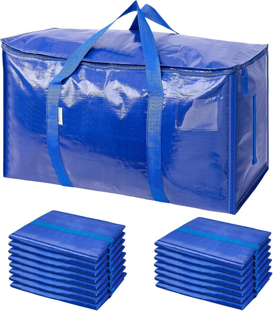 TICONN Extra Large Moving Bags - Heavy-Duty Storage Totes with Zippers & Handles | 30 Gallon, 16 Pack