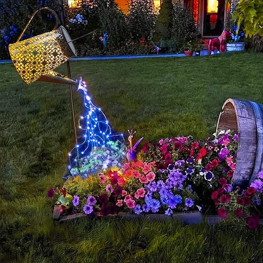 Solar Watering Can Lights,Large Retro Metal Hanging Solar Lights Outdoor Waterproof, Birthday Gifts for Women Mom Grandma Garden Decor Yard Light LED Decoration Outside for Porch Lawn Patio