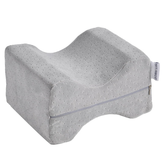 ZOAN Memory Foam Knee Pillow, Knee Pillow for Side Sleepers, Leg Pillow for Side Sleeping, Hip and Back Pain, Sciatica Pain Relief Pillow Grey