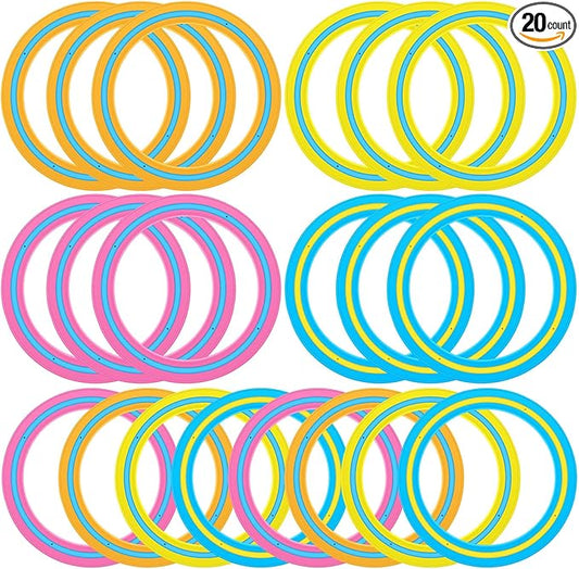 Jenaai 20 Pcs Flying Disc for Kids 10 Inch Flying Ring Adults Pool Disc for Family Outdoor Beach Lawn Backyard Garden Sport Playing Toss Game Gift