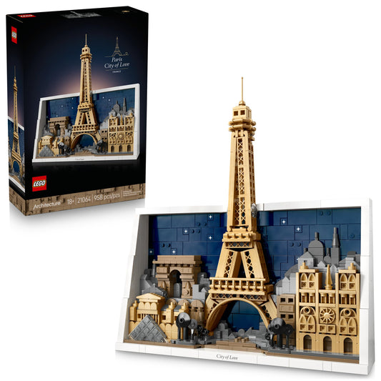 LEGO Architecture Paris – City of Love Building Set for Adults - Gift for Birthdays - Office or Bedroom Decor for Women & Men, Ages 18+ - W/Frame for Display - 21064
