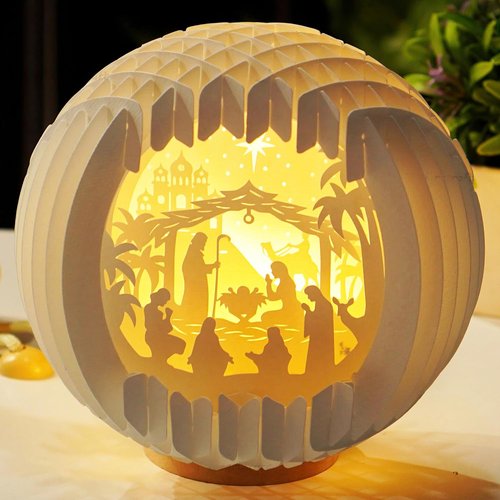Light Up Nativity Scene - LED Tabletop Christmas Decorations | Small Religious Gifts for Women