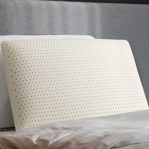 Gatnlair Latex Pillow, 100% Talalay Natural Latex Pillow, Soft Sleeping Bed Pillows with Cotton Cover, Queen Size, Perfect for Side/Back Pain, Stomach, Neck, Stress Relief (Queen (Medium))