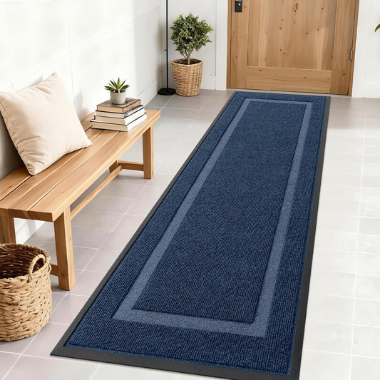 OLANLY Waterproof Front Door Mat - All-Season, Fade Resistant, Easy Clean | 71x23 Inches, Blue