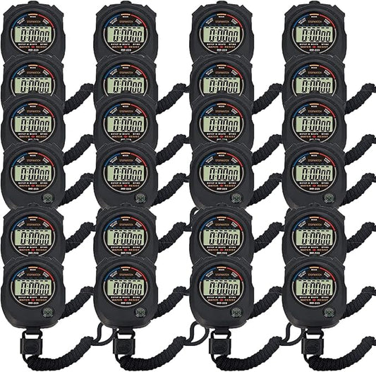 Multi-Function Electronic Digital Sport Stopwatch Timer, Large Display with Date Time and Alarm Function,Suitable for Sports Coaches Fitness Coaches and Referees (24pack)