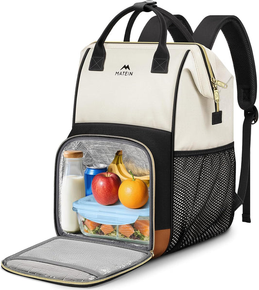 Backpack 15.6 Inch Backpack Backpacks MATEIN Insulated Lunch for Women, Work Laptop with Lunch Compartment