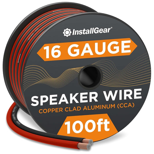 16 100 16 InstallGear Gauge Speaker Cable - ft True Spec Soft Touch Audio Wire for Car Stereos, Home Theater, Surround
