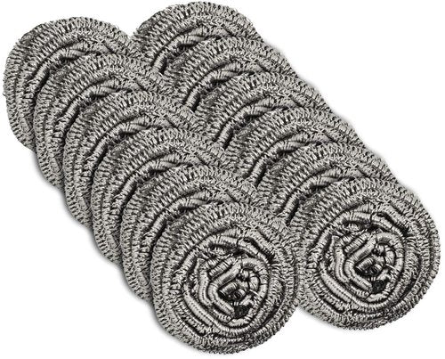 12 Pack Stainless Steel Scourers by Scrub It – Steel Wool Scrubber Pad Used for Dishes, Pots, Pans, and Ovens. Easy scouring for Tough Kitchen Cleaning.