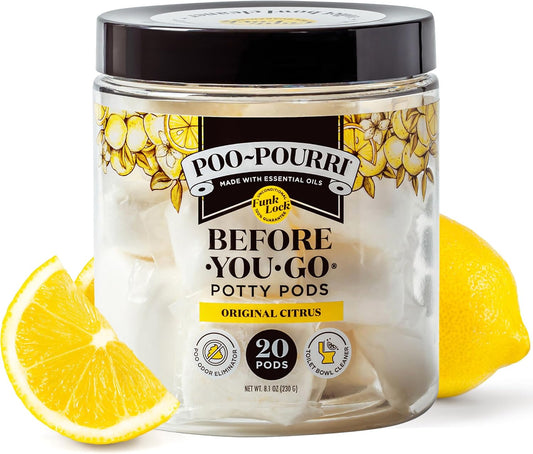 Poo~Pourri Original Citrus Toilet Potty Pods - 2-in-1 Odor Remover & Cleaner - 20ct with Essential Oils