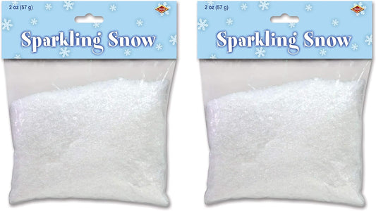 Beistle Sparkling Fake Snow - 4 Ounces of Artificial Winter Decoration for Crafts & Christmas Décor