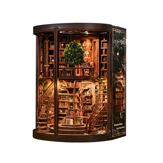 Soothee DIY Book Nook Kit with LED Lights | 3D Puzzles for Adults & Teens, Miniatures and Model Building Kits for Bookshelf Decor, Relaxing & Unique Gift for Craft Lovers | Wisdom Library