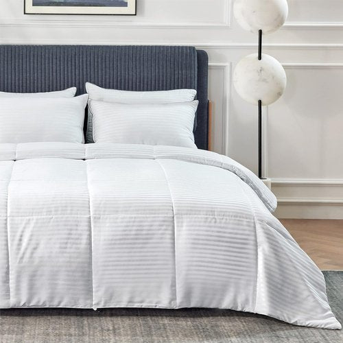 Bedsure Duvet Insert - Lightweight Quilted Cooling Comforter, Down Alternative, Queen Size, White, 88x88 Inches