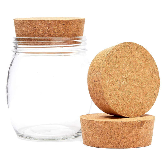 Juvale Large Tapered Cork Pucks & Plugs - Size #48, 3.48 x 3.27 x 1.29 in, 3-Pack - Wide Cork Stopper for Sealing Jars, Bottles & DIY Crafts