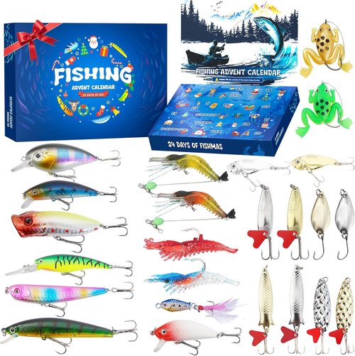24-Piece Fishing Lures Kit - Versatile Bait Set with Poppers, Minnows, Crankbait & More for Freshwater & Saltwater