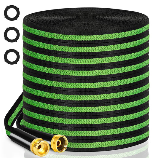 VIONMI Garden Hose 50ft Flexible Non-Expandable Water Hose Kink-Free Lightweight Leak-Proof High Pressure Durable Outdoor Portable Fabric Hoses Pipe with 3/4” Sturdy Fittings for Yard Lawn Car Wash