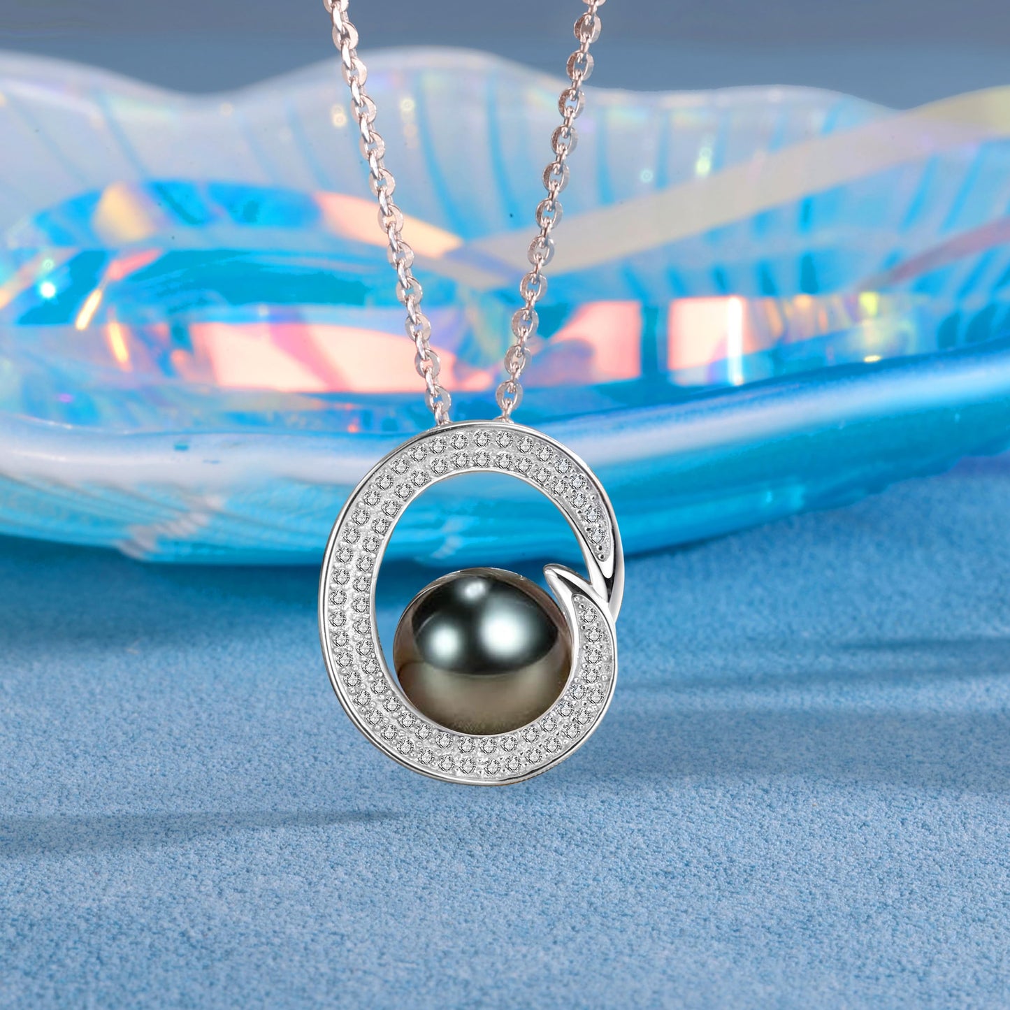 NONNYL Tahitian-Black-Pearl-Necklace-Birthday Gifts for Women Her Mom Wife Girlfriend Grandma on Valentines Mothers Day Christmas Anniversary Romantic Gifts