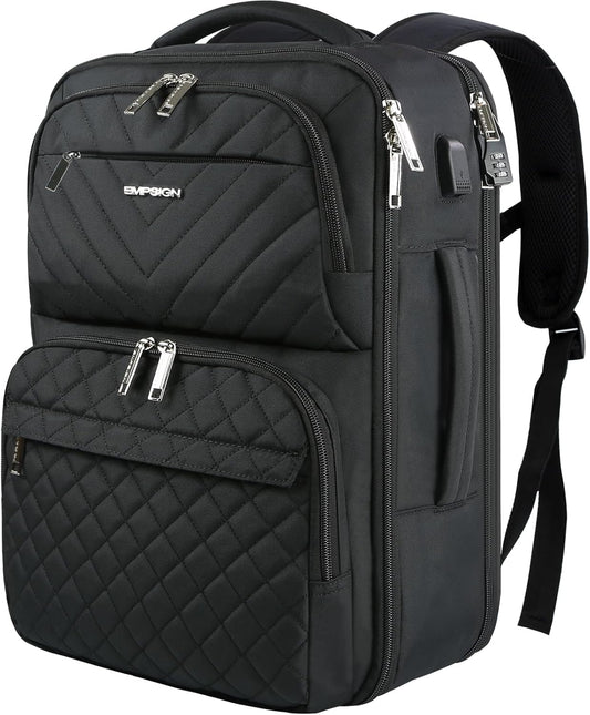 Backpack Backpack 17 inch Backpack Daypack EMPSIGN Travel for Women, Large Carry On Airline Approved Personal Item, TSA