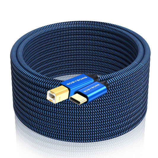 10ft, USB C Printer Cable High Speed USB C to B Printer Cord Compatible with Printers, Scanner, Fax, Piano,Midi